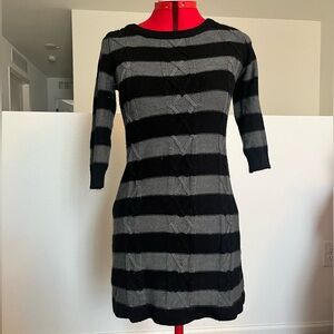 Black and Grey striped sweater dress